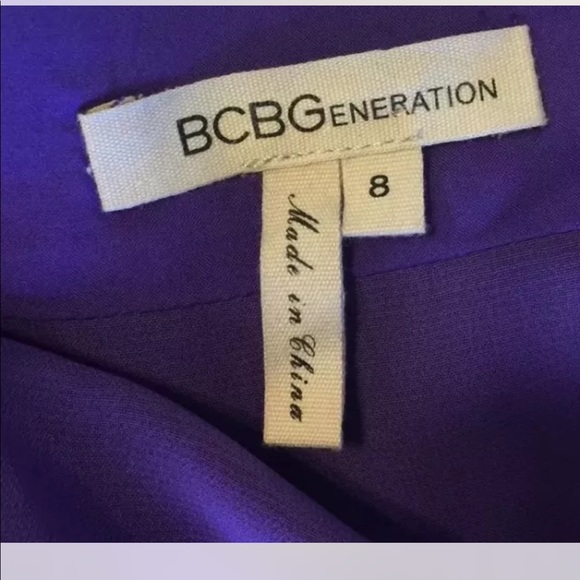 BCBG Generation One Shoulder Pencil Dress Mini Purple  8 - Picture 4 of 7
